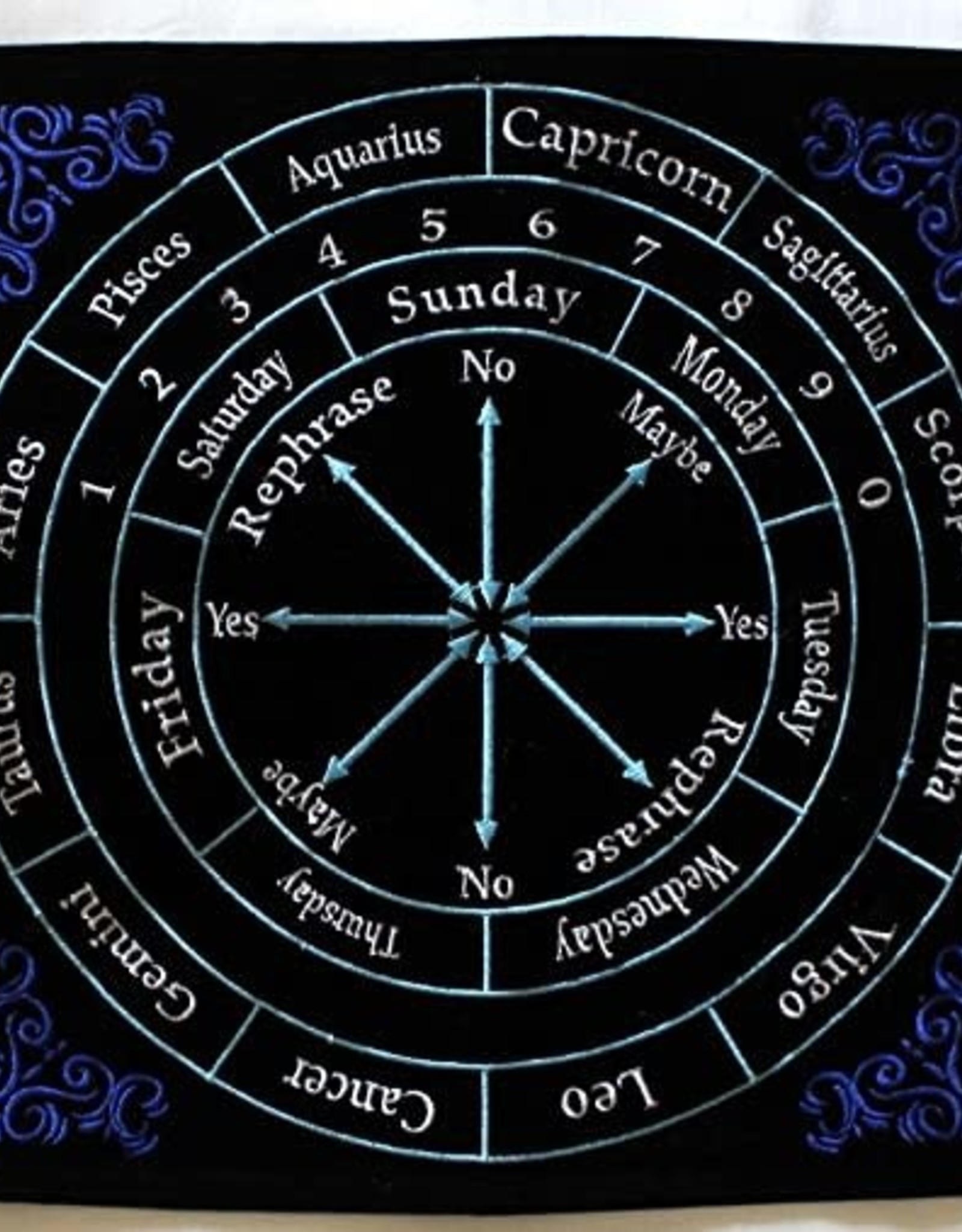 Astrology Blue Velvet Pendulum Mat 12" x 12"