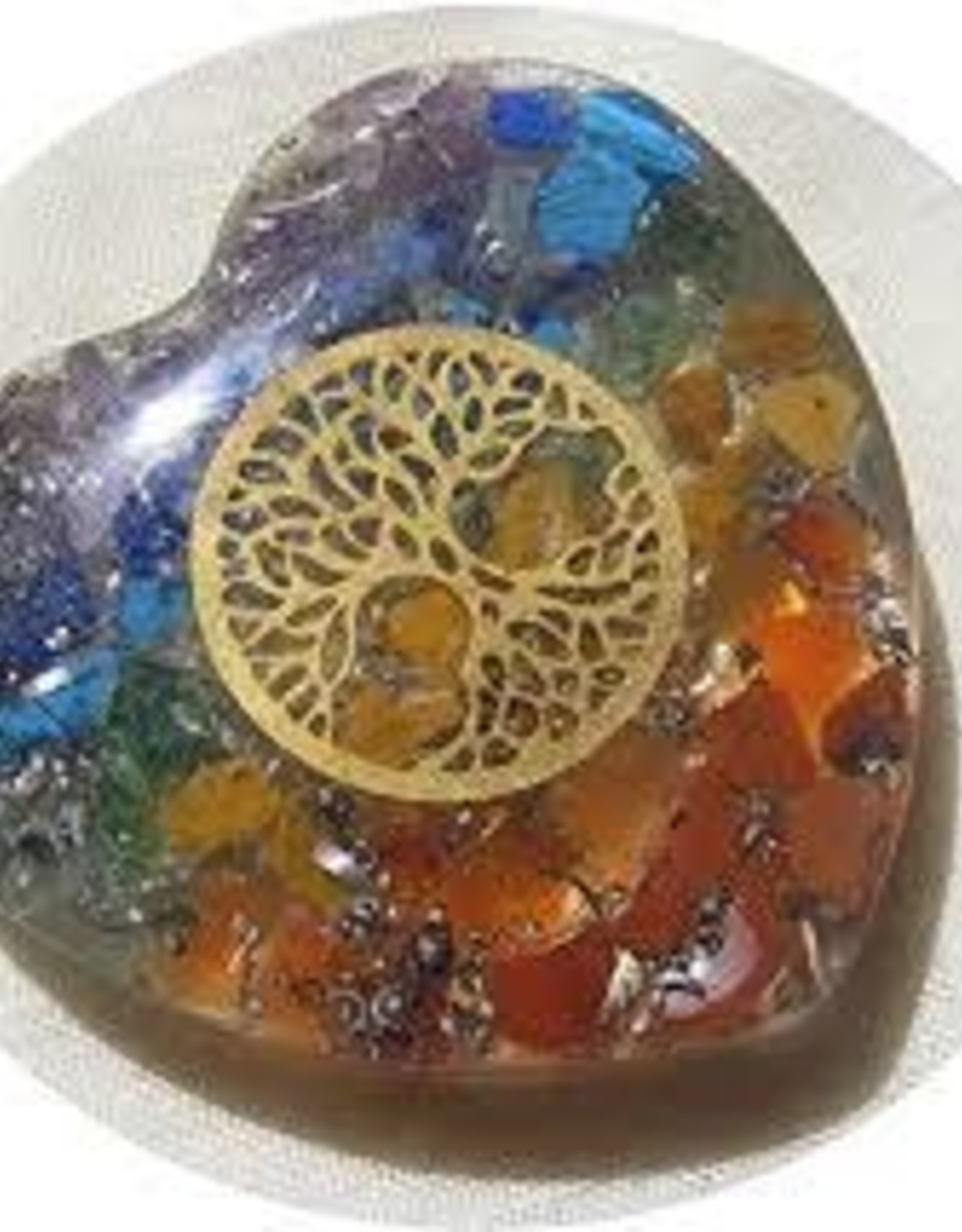 Chakra Orgonite Heart with Tree of Life