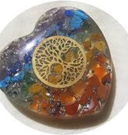 Chakra Orgonite Heart with Tree of Life