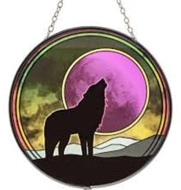 Wolf & Full Moon Suncatcher 6"