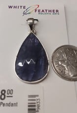 Iolite Faceted Pendant Sterling Silver
