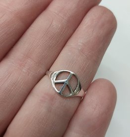 Peace Sign Ring - Size 5 Sterling Silver