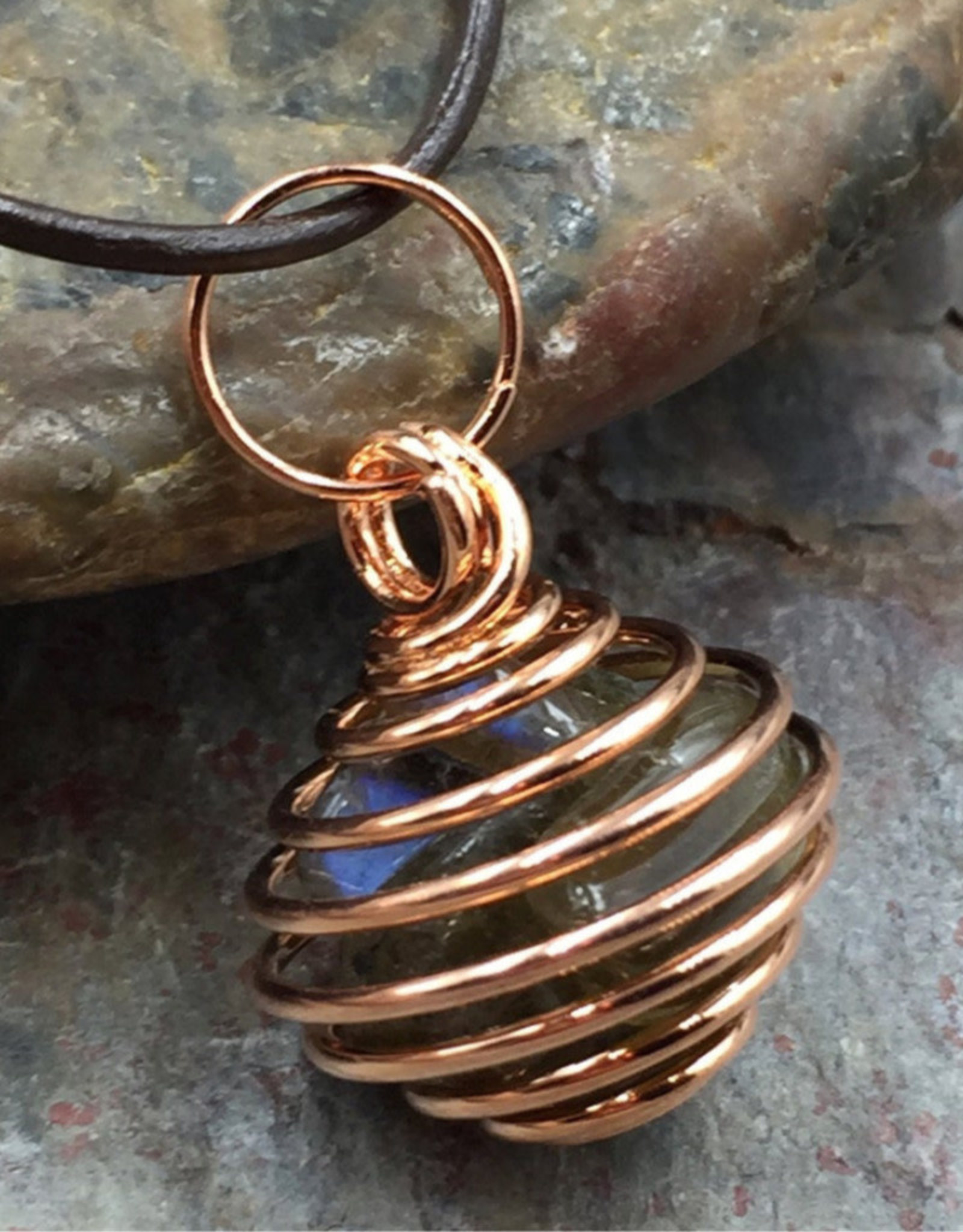 Copper Plated Pendant Cage 1"