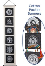 Sacred Symbol Banner with Pockets 51" - White