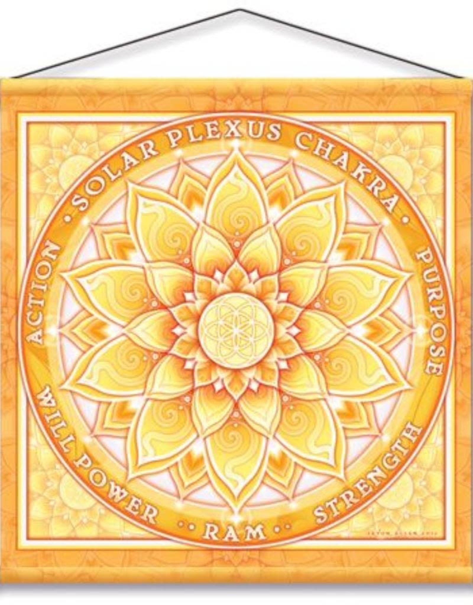 Mandala Arts Solar Chakra Meditation Banner 15" x 15"