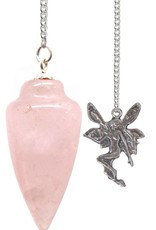 Rose Quartz with Fairy - Pendulum