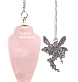 Rose Quartz with Fairy - Pendulum