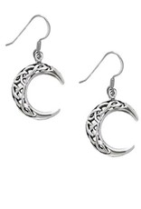 Celtic Moon 1" Sterling Silver Earrings