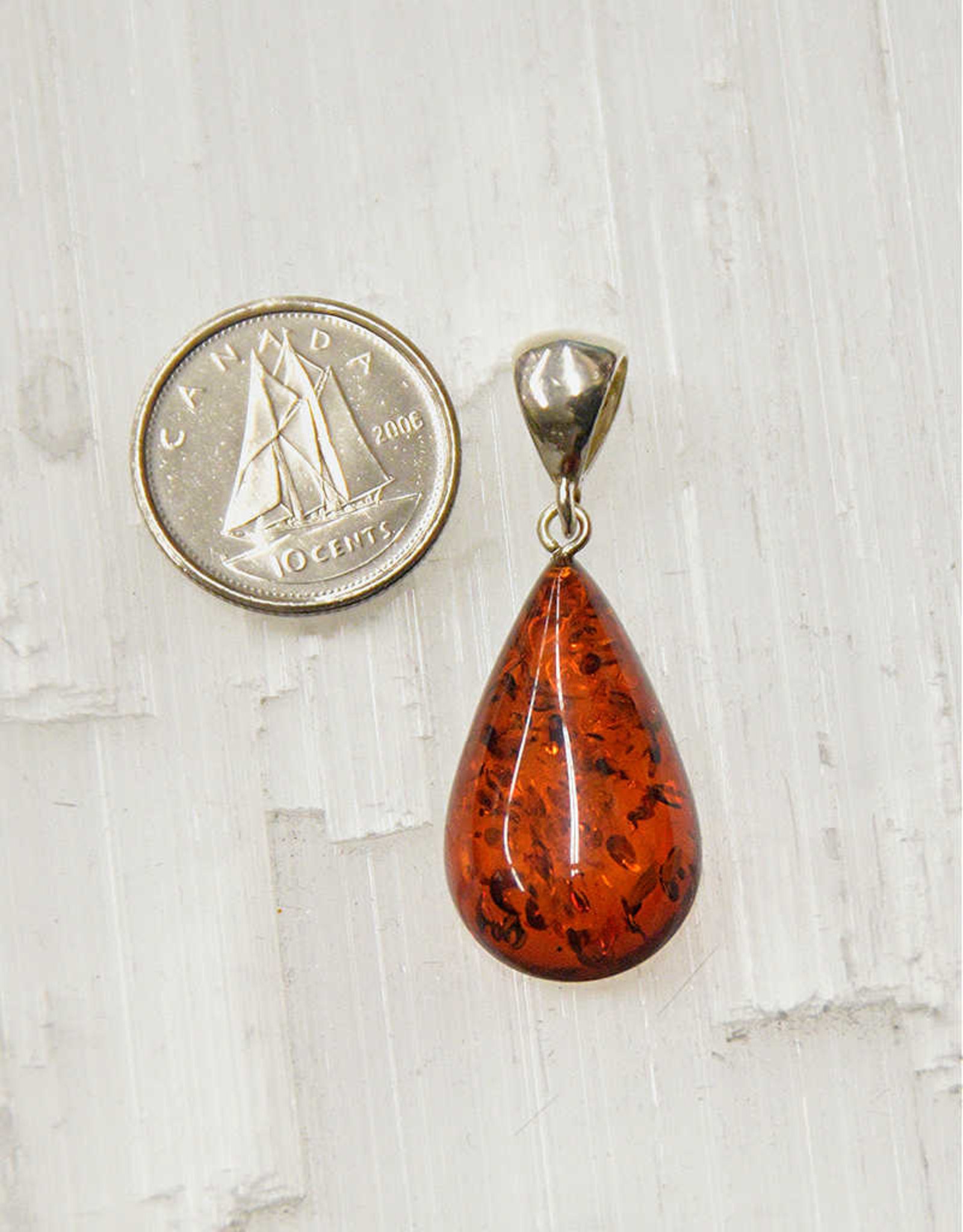Baltic Amber Pendant G Sterling Silver