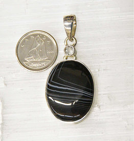 Banded Onyx Pendant Sterling Silver