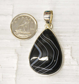 Banded Onyx Pendant B Sterling Silver
