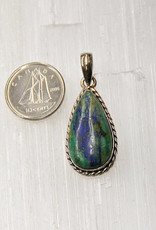 Azurite C Pendant Sterling Silver with Malachite