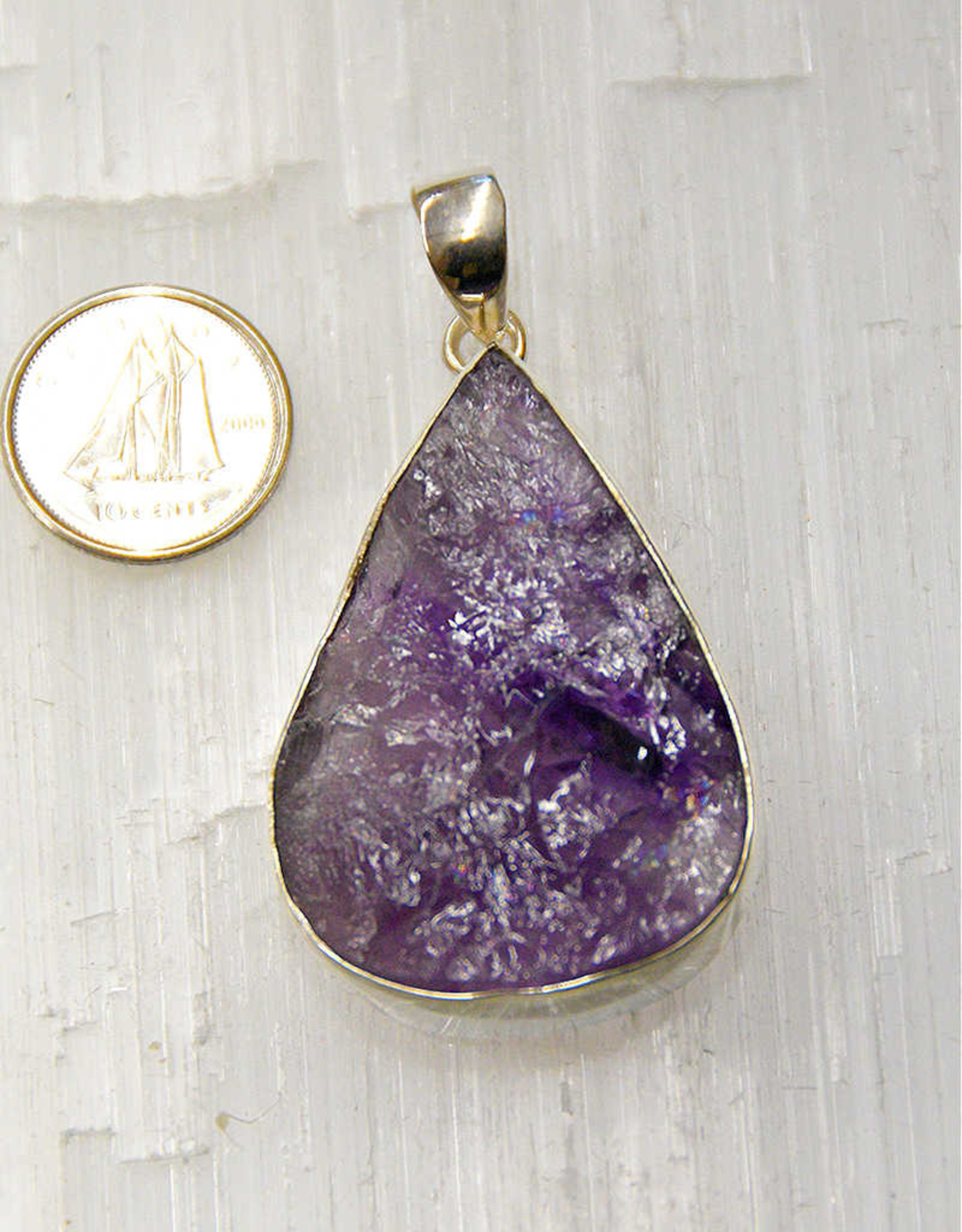 Amethyst D Pendant Sterling Silver