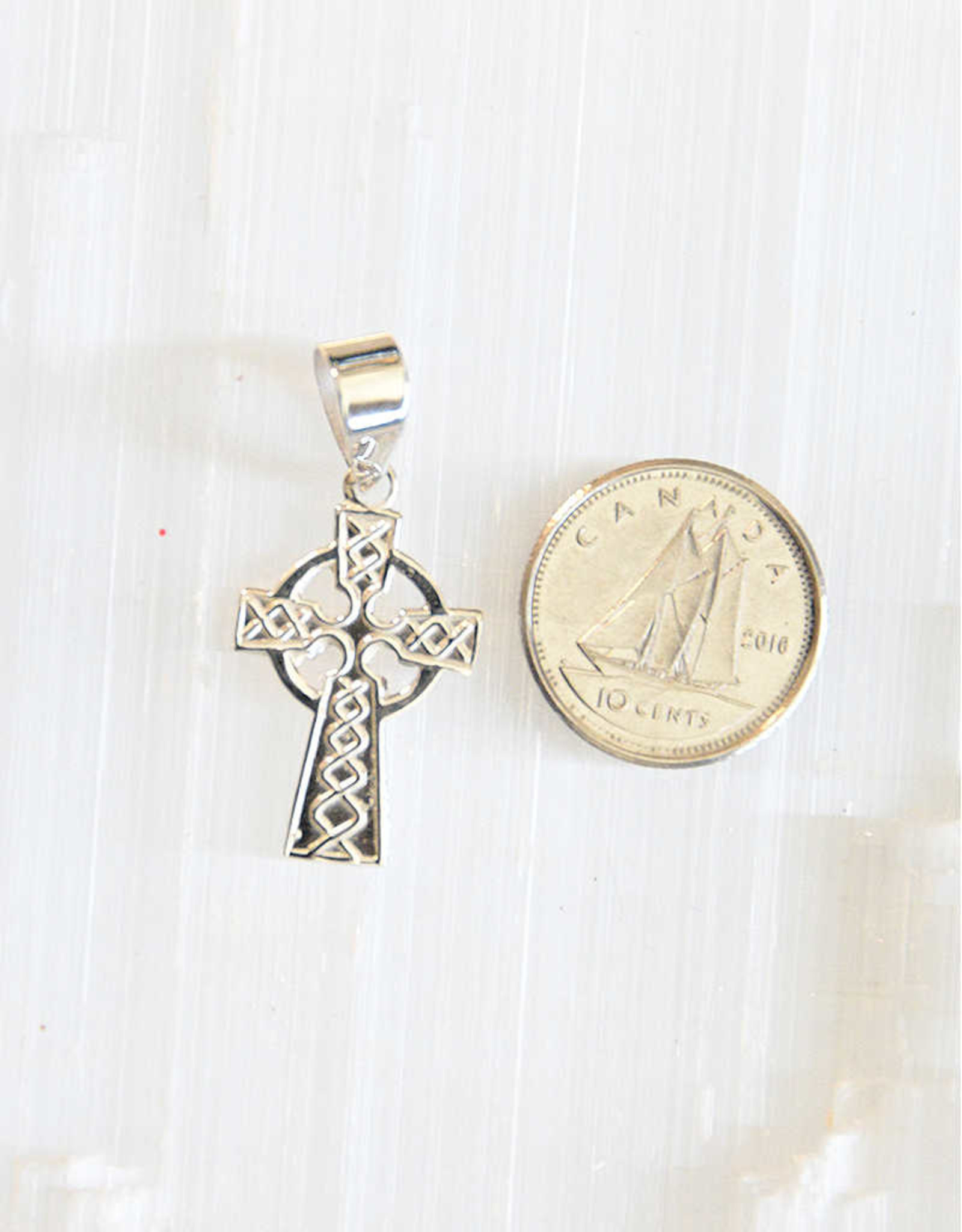Celtic Cross Sterling Silver Pendant - .75"