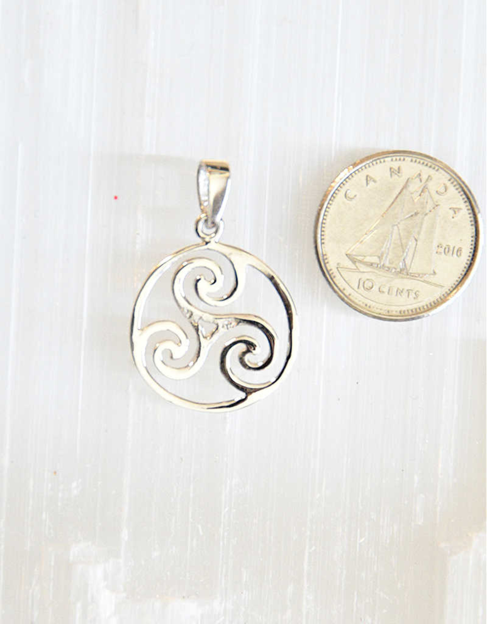 Celtic Spiral Sterling Silver Pendant - 5/8"