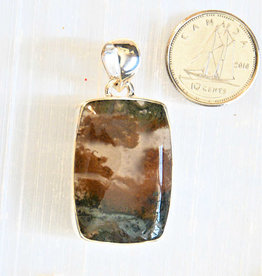 Moss Agate Pendant Sterling Silver