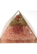 Rose Quartz Orgonite Pyramid with Copper - Large