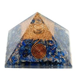 Lapis Lazuli Orgonite Pyramid with Copper - Large