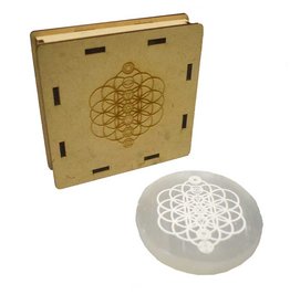 Selenite Charging Disk Flower of Life