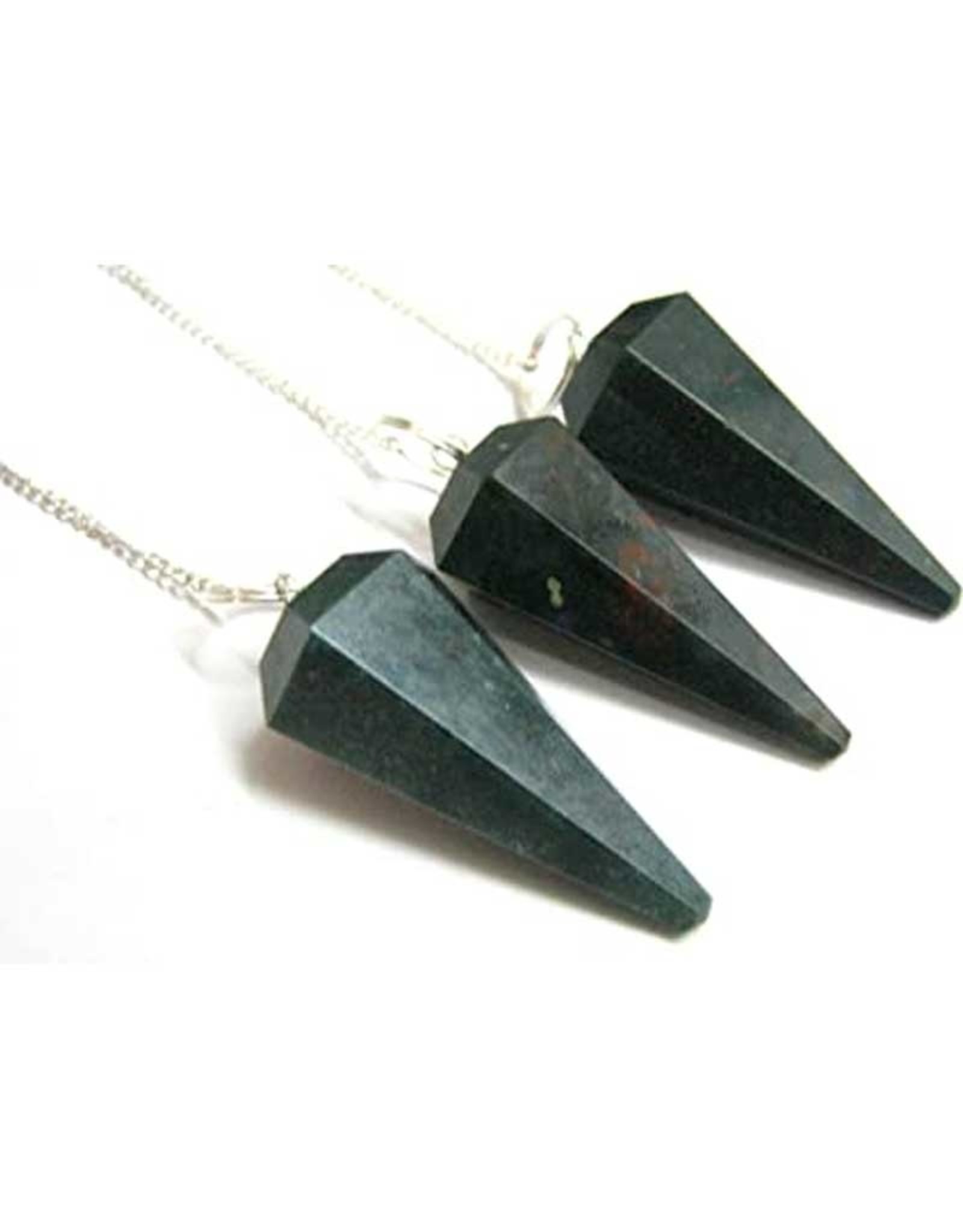 Bloodstone Faceted Pendulum