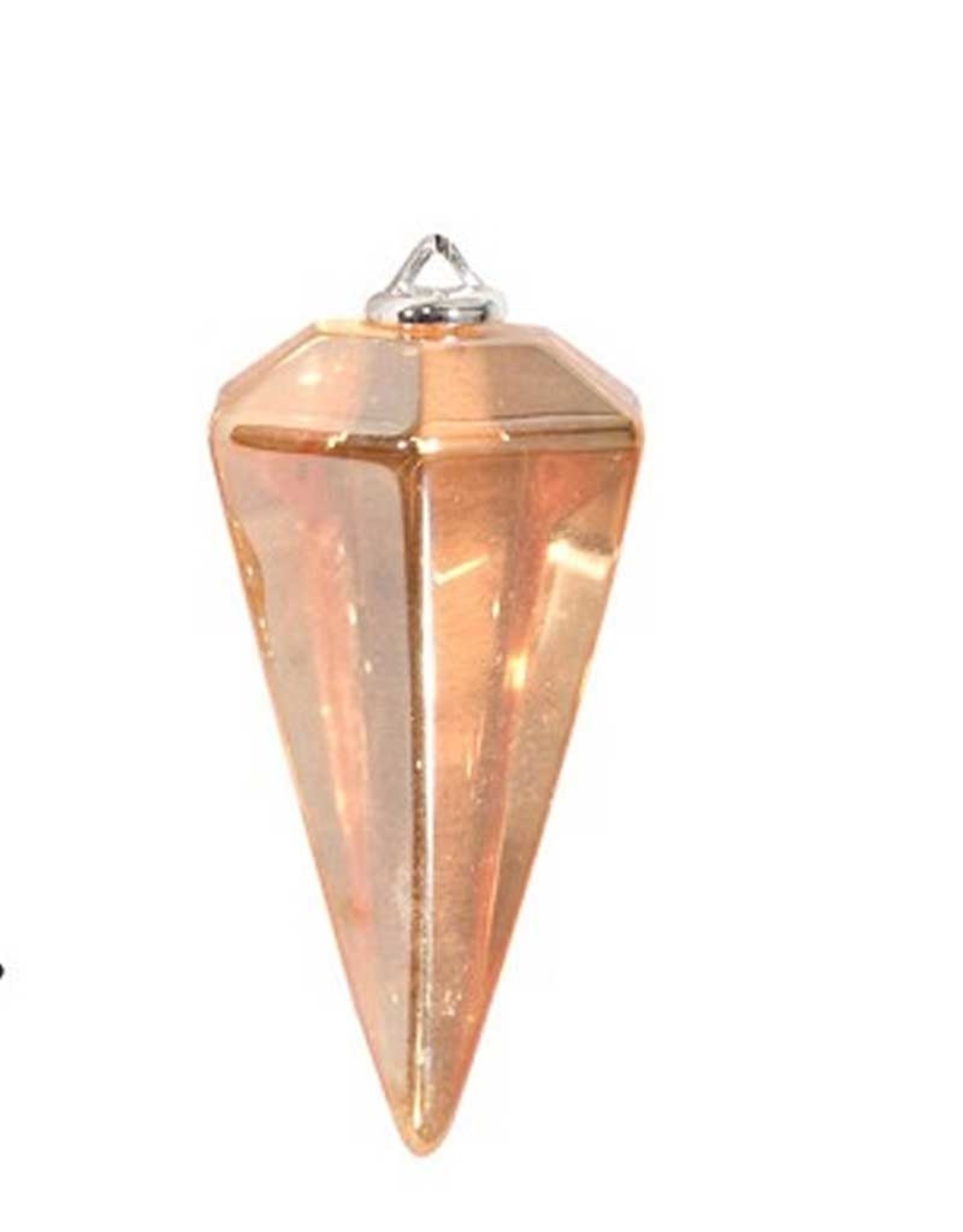 Tangerine Aura Faceted Pendulum