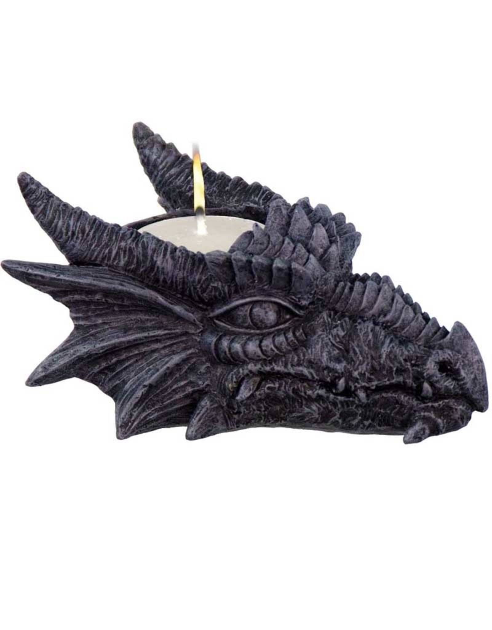 Grey Dragon Head T-lite Candle Holder