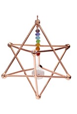 Copper Merkaba with Prism & Chakra Beads 5.5"