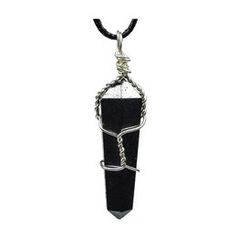 Hematite Wrapped Point Pendant - 1.75"