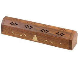 Buddha Eyes Wood Incense Burner / Storage Box -12"