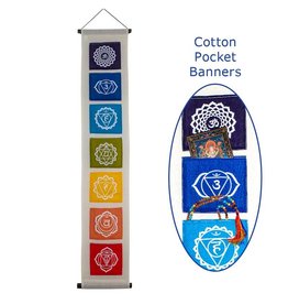 Chakra Banner with Pockets 51" L - White