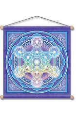 Mandala Arts Metatron's Cube Mandala Meditation Banner 15" x 15"