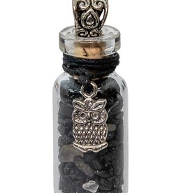 Black Tourmaline Chip Bottle Necklace
