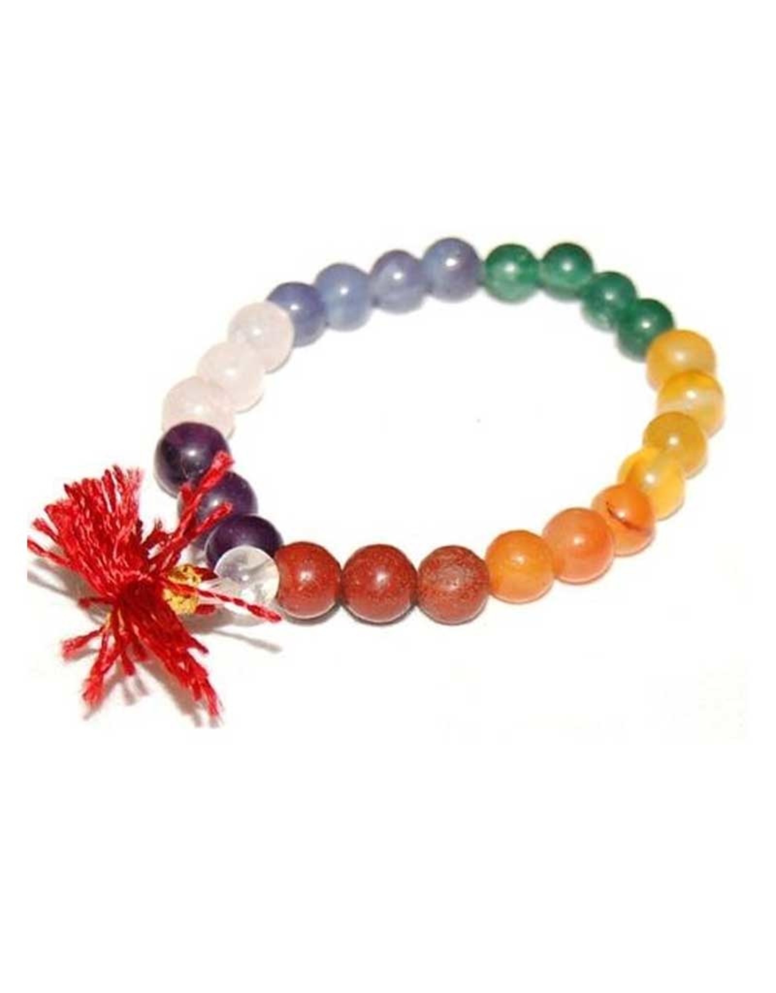 Chakra Bracelet With Red Tassel