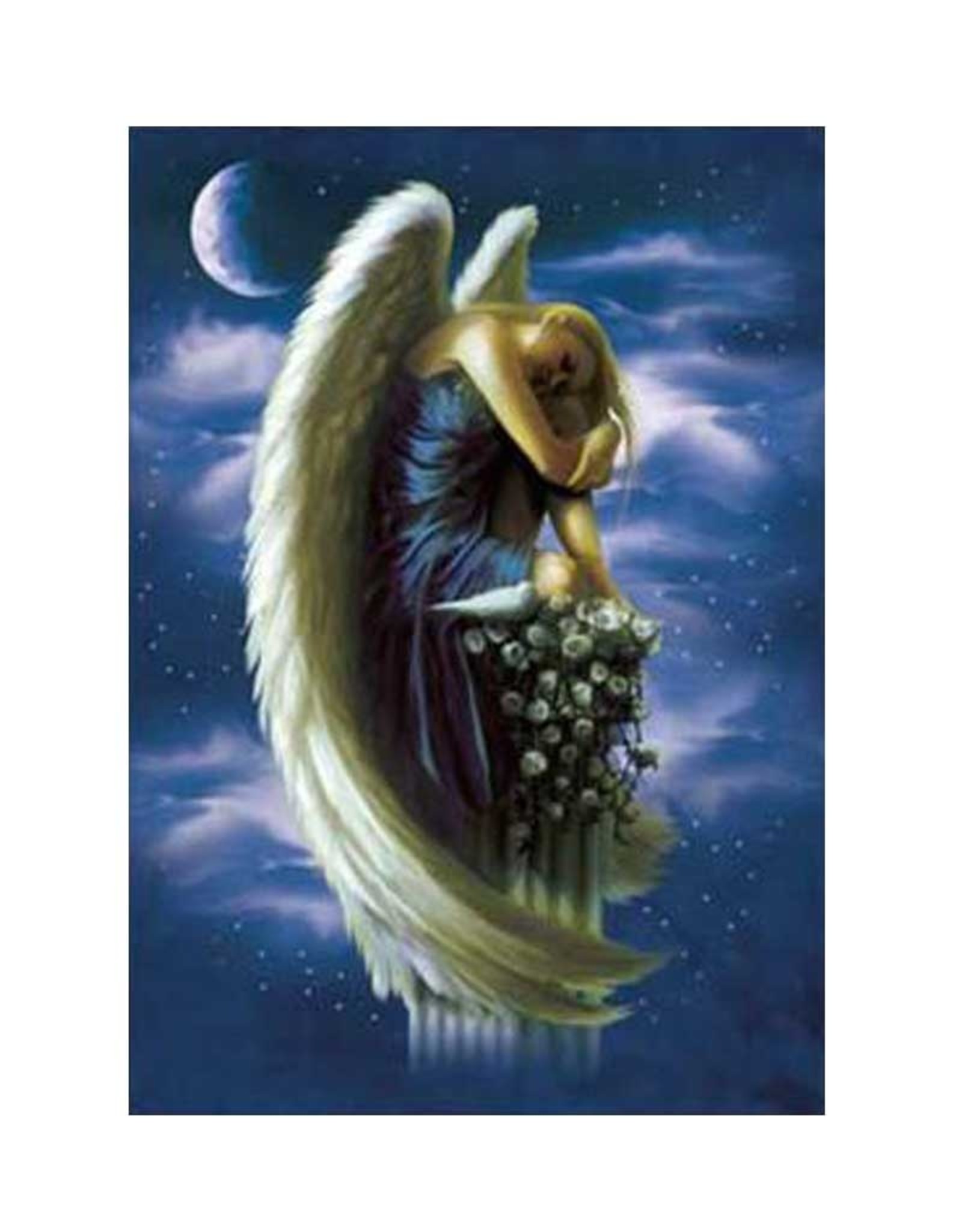 Tree - Free Greetings Angel on Pedestal - Greeting Card
