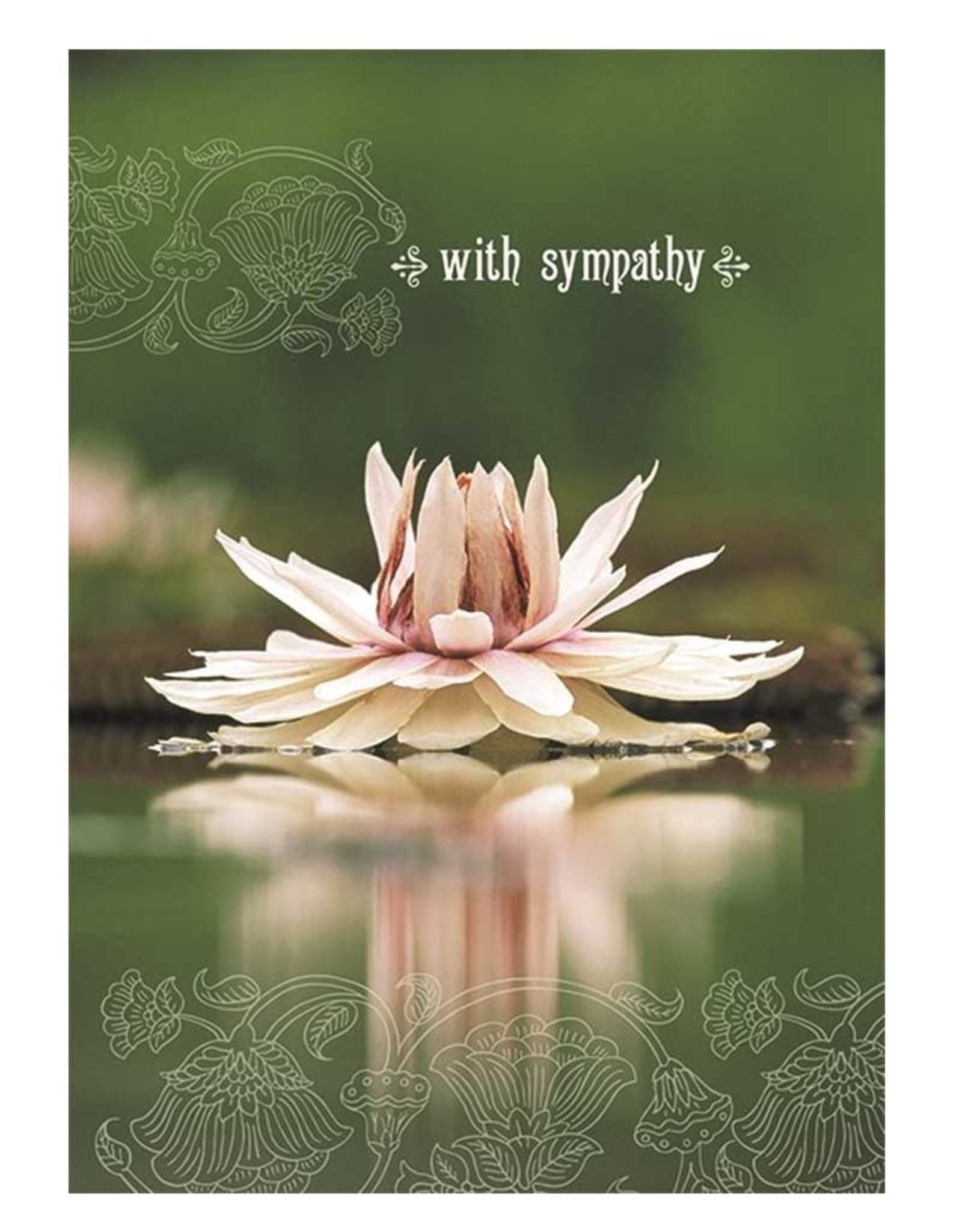 Amber Lotus With Sympathy - Greeting Card