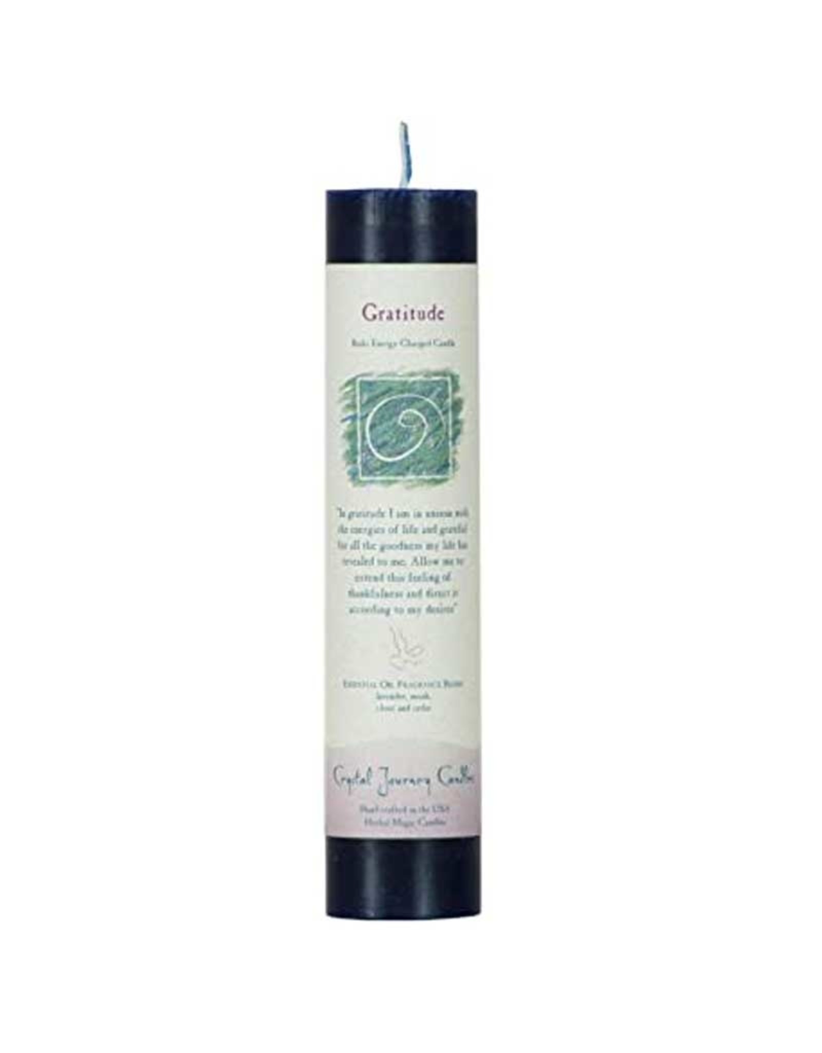 Crystal Journey Candles Herbal Magic Pillar Candle 7" - Gratitude