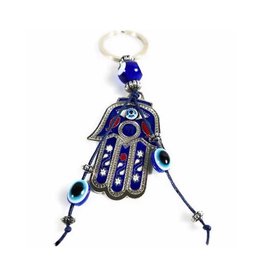 Evil Eye & Fatima Hand / Hamsa Keychain - 4.25"