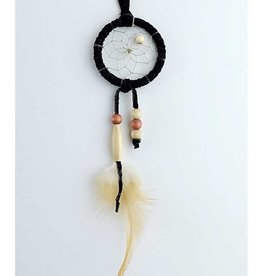 Monague Native Crafts Black 1.5" Dream Catcher w Wood Beads