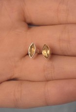 Citrine Pointed Oval Sterling Silver Stud Earrings