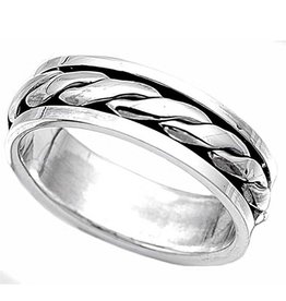 Twist Spinner / Fidget Ring-Size 10 Sterling Silver
