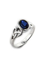 Celtic Knot Sapphire Ring- Size 5 Sterling Silver