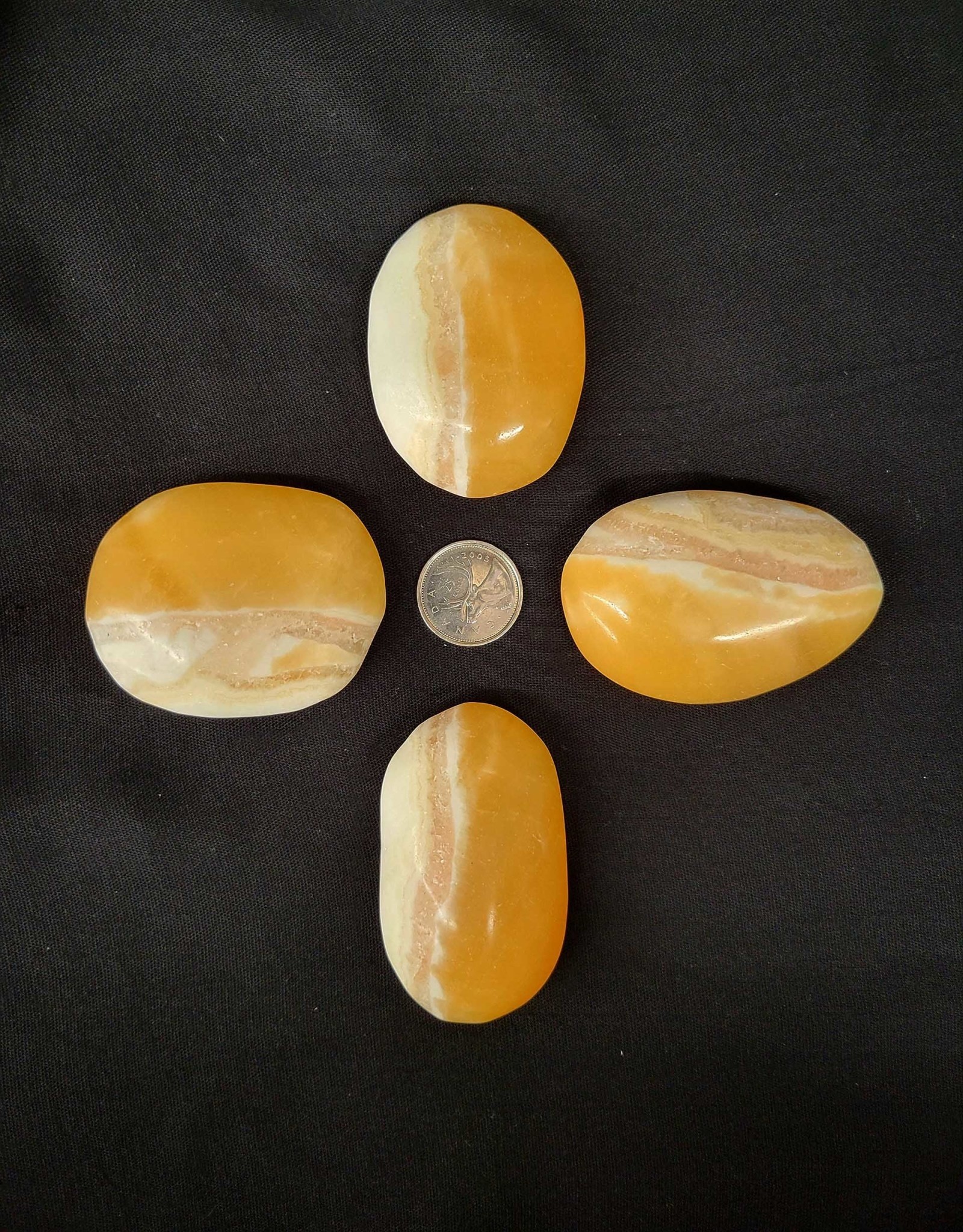 Orange Calcite Palm Stone