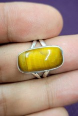 Golden Tiger's Eye Ring - Size 7 Sterling Silver