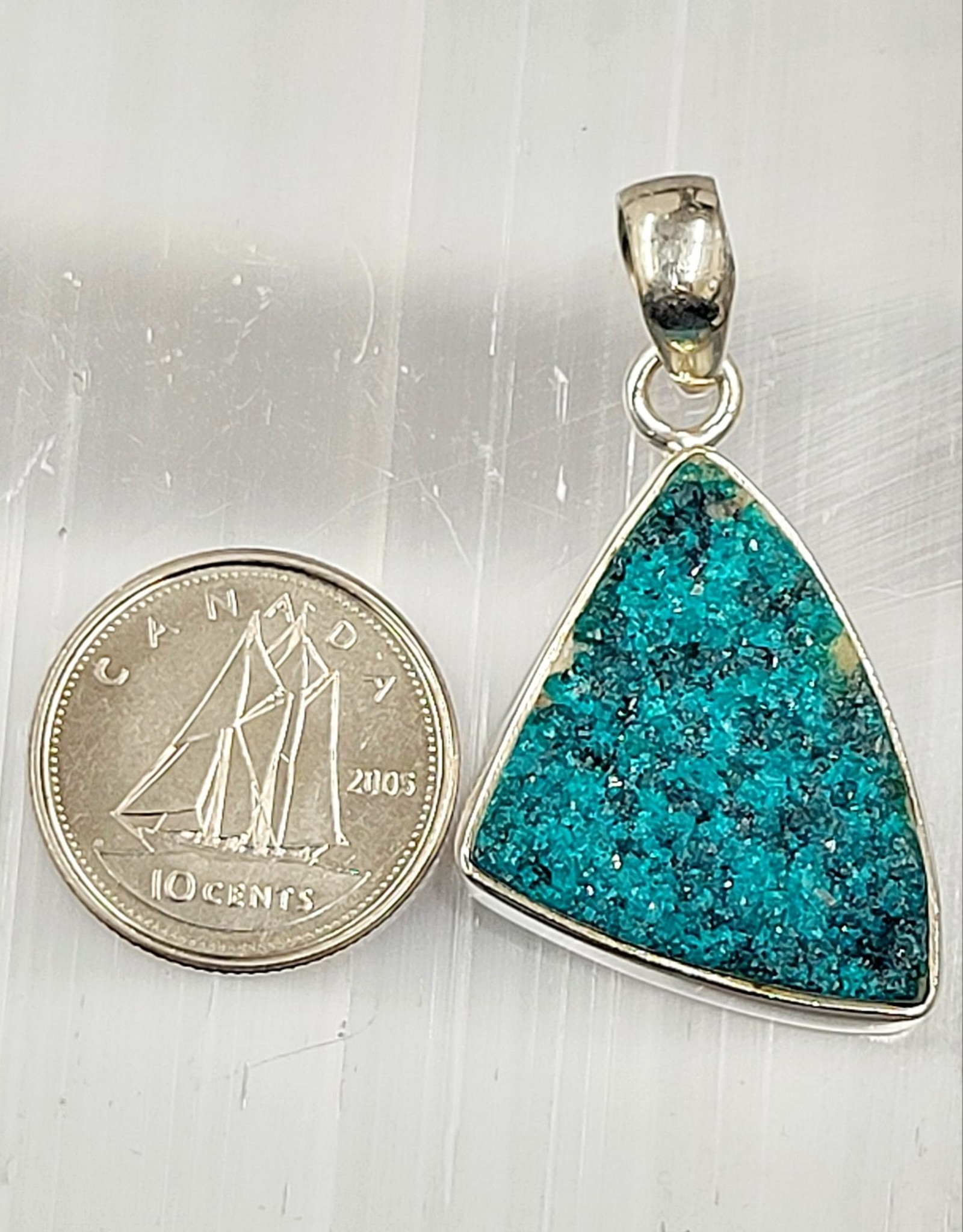 Dioptase Pendant C Sterling Silver