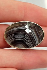 Botswana Agate Ring- Size 9 Sterling Silver