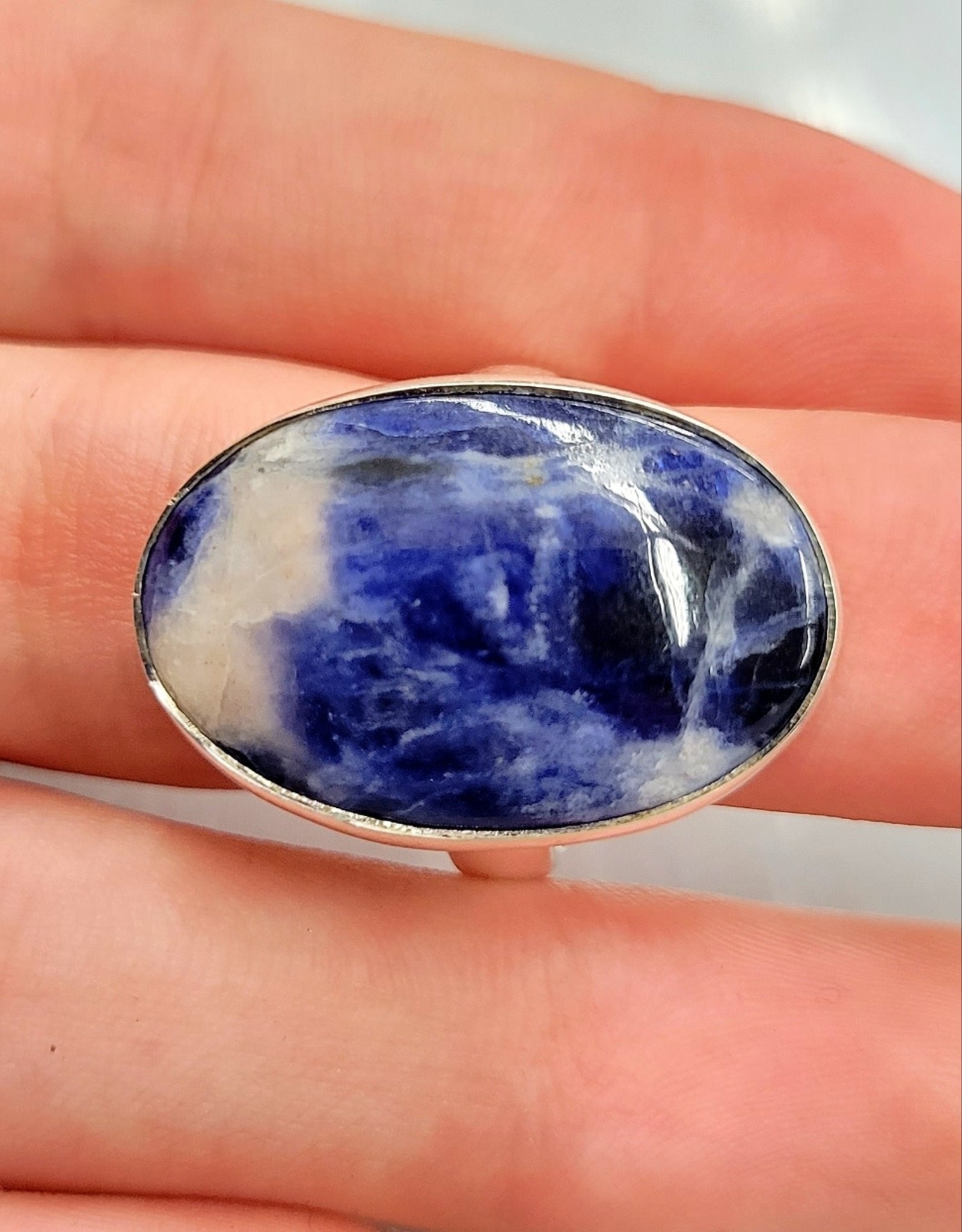 Sodalite Ring - Size 7 Sterling Silver