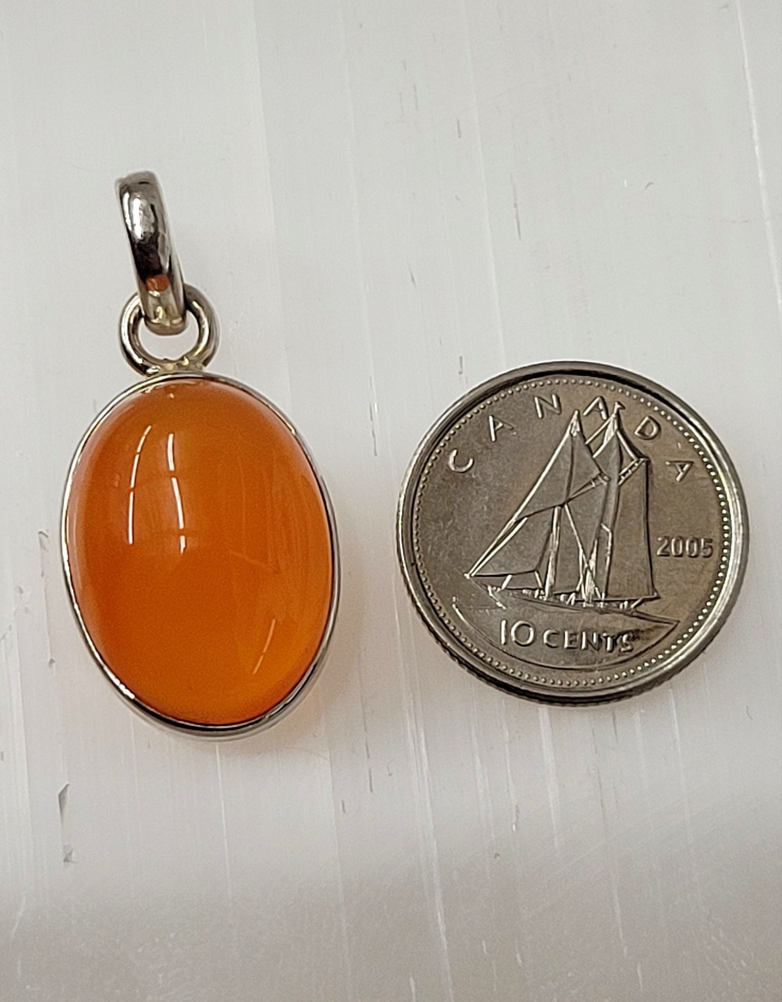 Carnelian J Sterling Silver Pendant