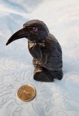 Black Onyx Raven / Crow 3.25" - Stone Animal