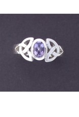 Celtic Knot with Iolite Ring - Size 5 Sterling Silver