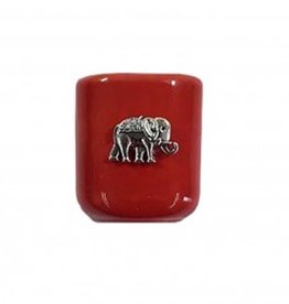 Mini Candle Holder Red w/ Elephant